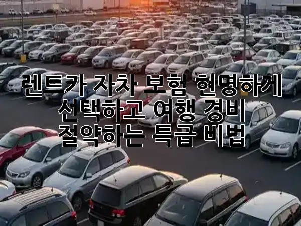 렌트카 자차 보험, 현명하게 선택하고 여행 경비 절약하는 특급 비법! 🚗💰