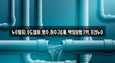 누수탐지,수도설비,방수,하수구소통,책임보험3억,가건누수