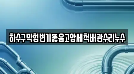 하수구막힘변기뚫음고압세척배관수리누수