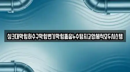 싱크대막힘하수구막힘변기막힘뚫음누수탐지고압세척모두시스템