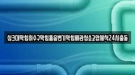 싱크대막힘하수구막힘뚫음변기막힘배관청소고압세척24시출동