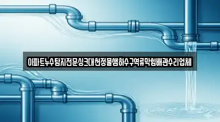 아파트누수탐지전문싱크대천정물샘하수구역류막힘배관수리업체