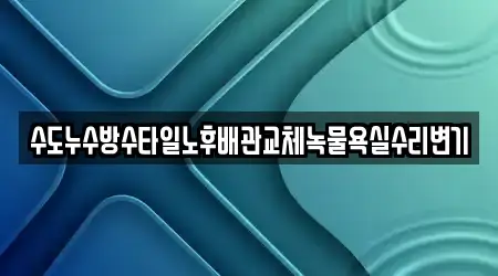 수도누수방수타일노후배관교체녹물욕실수리변기