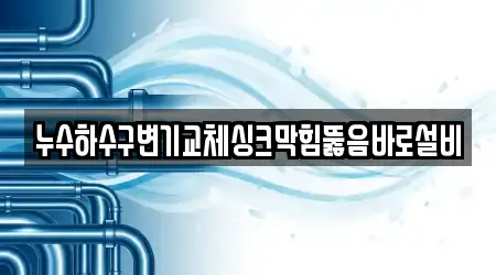 누수하수구변기교체싱크막힘뚫음바로설비