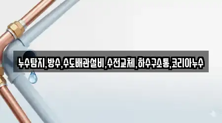 누수탐지,방수,수도배관설비,수전교체,하수구소통,코리아누수