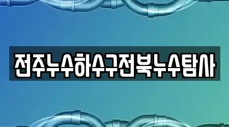 전주누수하수구전북누수탐사