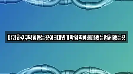 야간하수구막힘뚫는곳싱크대변기막힘역류배관뚫는업체뚫는곳