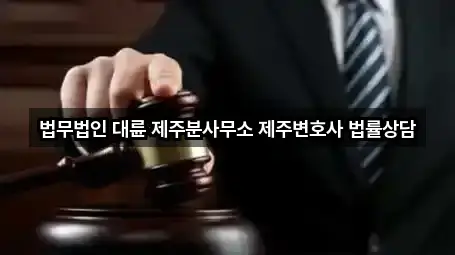 법무법인 대륜 제주분사무소 제주변호사 법률상담