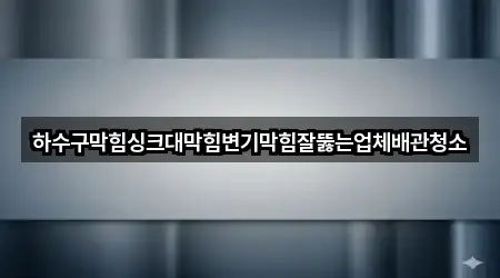 하수구막힘싱크대막힘변기막힘잘뚫는업체배관청소